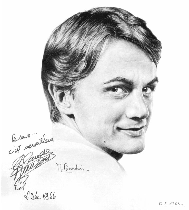 portrait de Claude François réalisé par Michel Bourdais en 1963