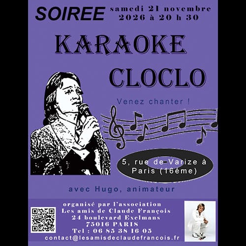Karaoké Cloclo - Samedi 21 novembre 2026